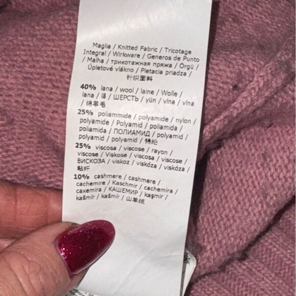 MARELLA MONOCHROME antique rose wool cashmere blend vadet turtle neck sweater - Picture 7 of 8